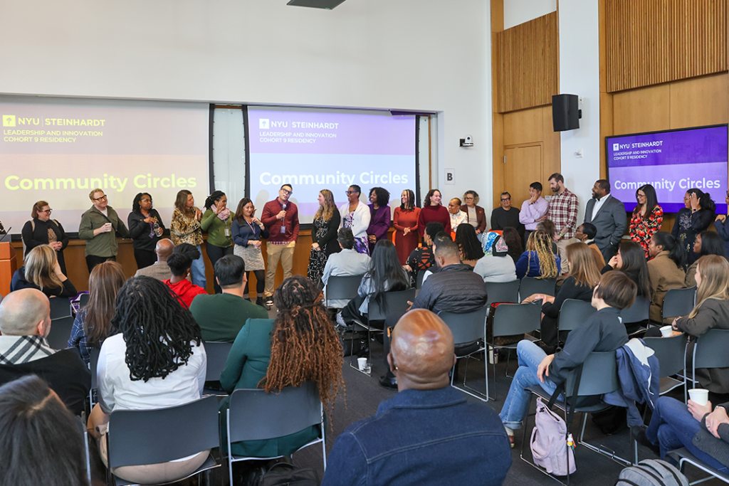 NYU Steinhardt EdD students gather during a Community Circles residency event.